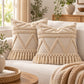 Boho Tufted Tassels Decorative Throw Pillow Cover Set of 2
