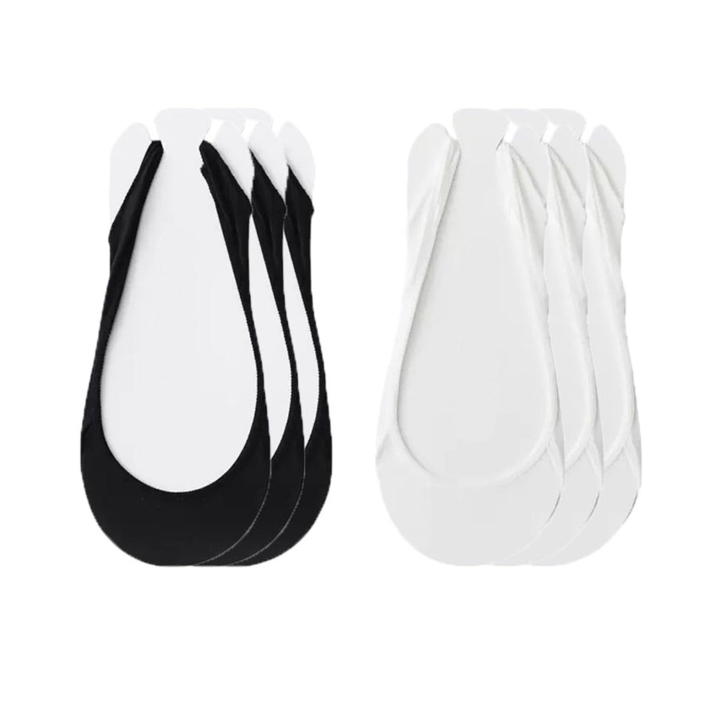 Low Cut No Show Liner Socks with Non-Slip 3D Silicone Heel Grip Pack of 6 Pairs