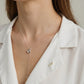 Women's Adjustable Heart Pendant Necklace with Polished Metal Chain