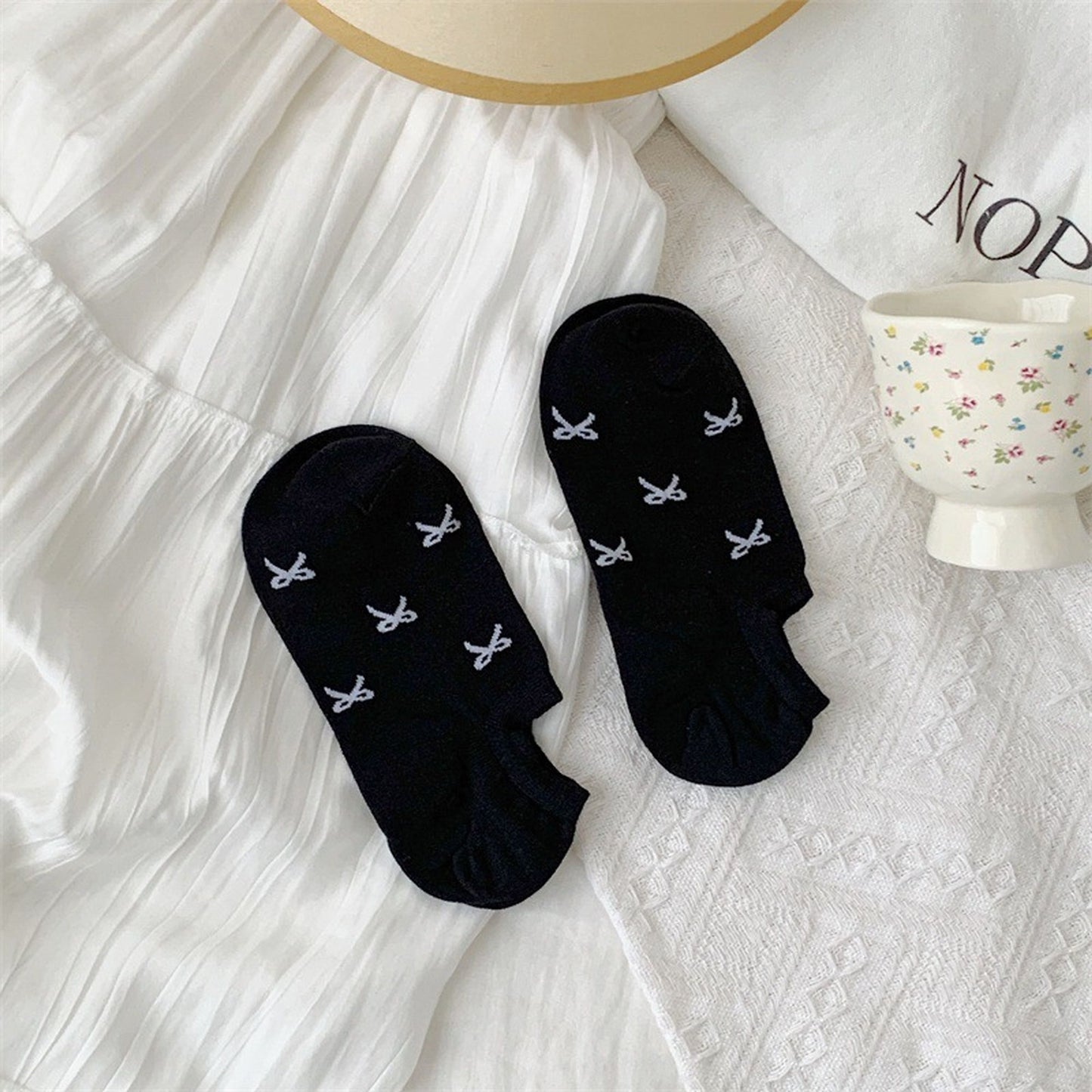 No - Show Liner Socks with Bow Pattern 5Pk