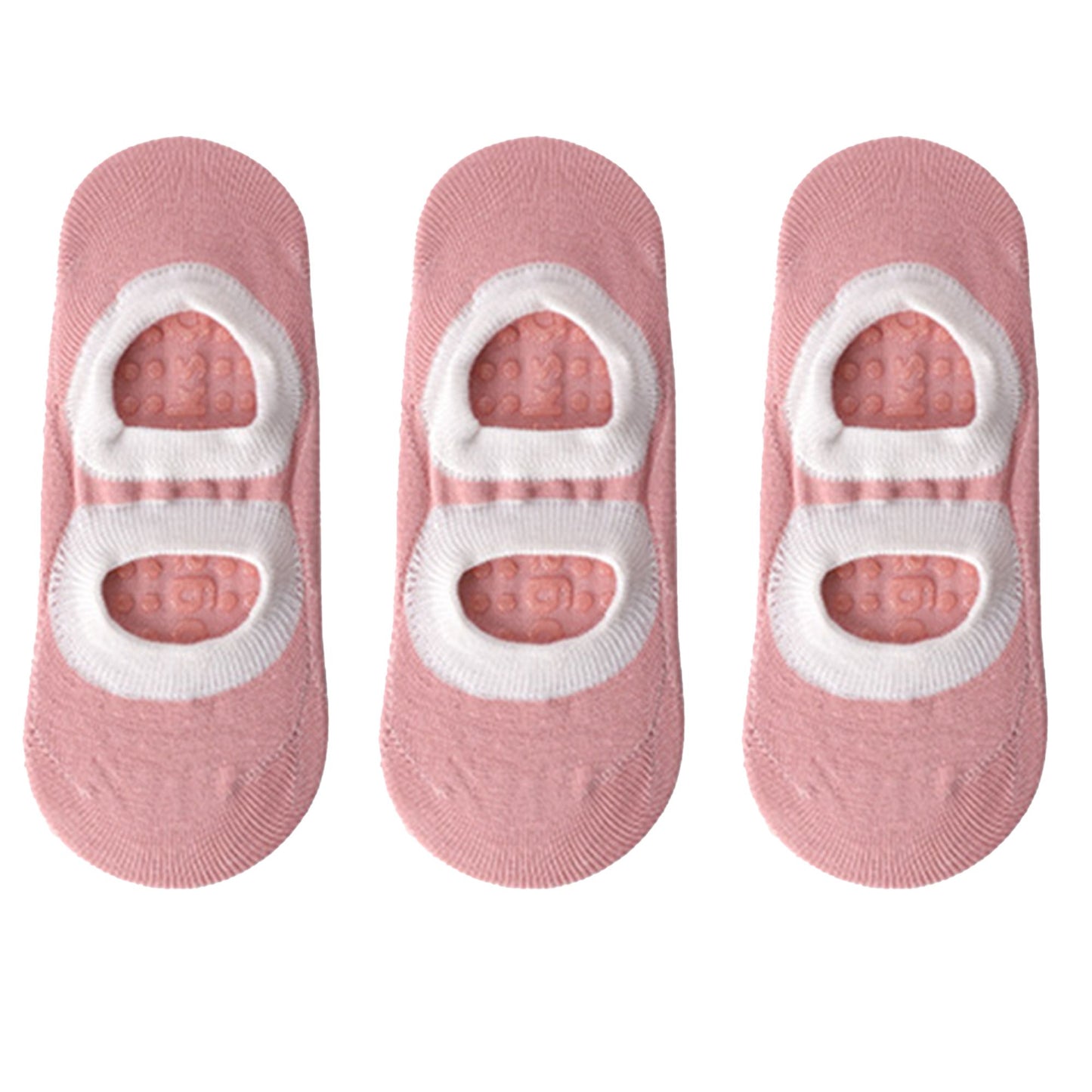 3-Pair Anti-Slip Ballet Grip Socks with Elastic Strap for Yoga, Pilates, and Barre
