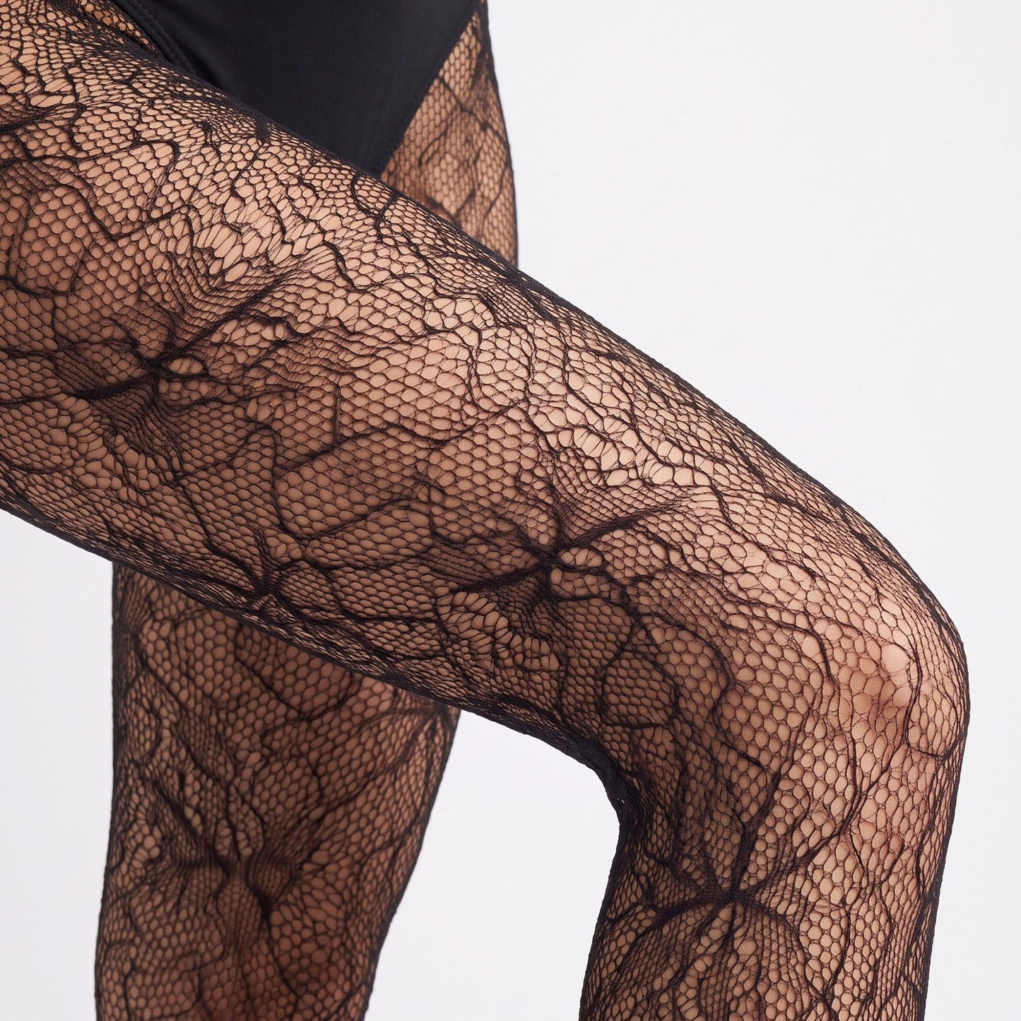 2-Piece Floral Lace Fishnet Tights