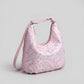 Floral Sequin Hobo Shoulder Bag with 3D Applique Details and Adjustable Strap