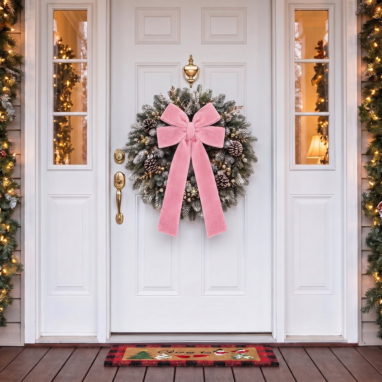 5pc Velvet Christmas Bows with Long Tails