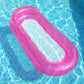 Pink Inflatable Pool Float with Mesh Center and Pillow Headrest