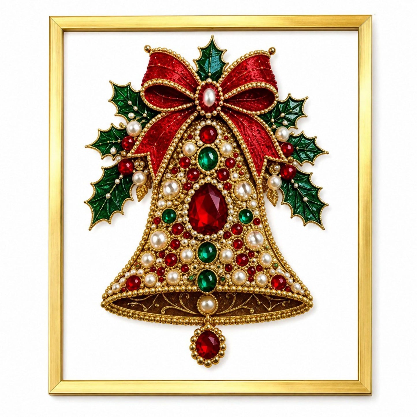 DIY Jeweled Christmas Tree Art Kit with Frame and Craft Supplies