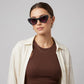 Cat-Eye Fashion Sunglasses with Lightweight Metal Arms and Gradient Lenses
