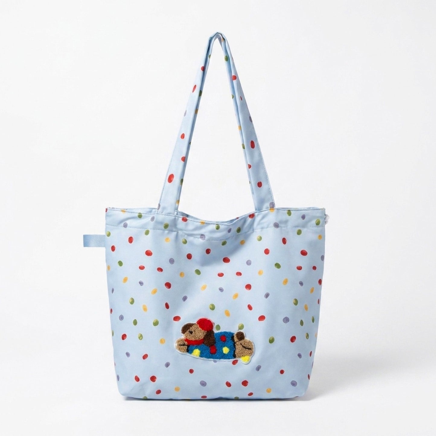 Polka Dot Tote Bag Shoulder Bag with Interior Zipper Pocket