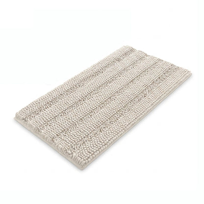 Chenille Bath Mat with Plush Noodle Texture and Non Slip Backing
