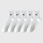 Ribbed Ankle Socks with Bow Embroidery 5Pk
