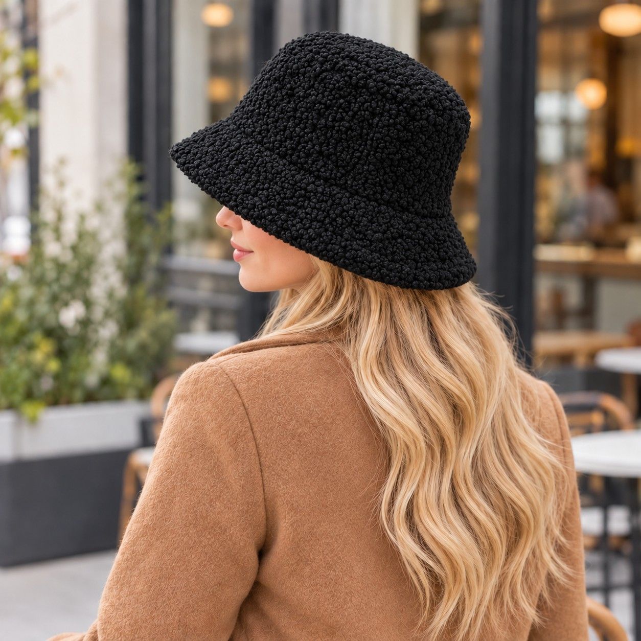 Textured Bucket Hat with Soft Polyester Fabric and Lined Interior