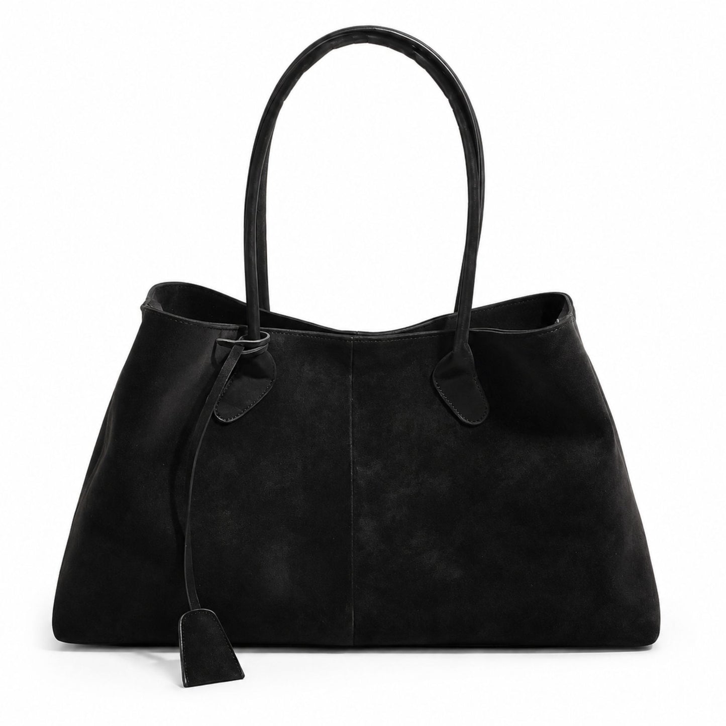 Faux Suede Shoulder Tote Bag Large Capacity Handbag with Magnetic Closure