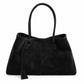 Faux Suede Shoulder Tote Bag Large Capacity Handbag with Magnetic Closure