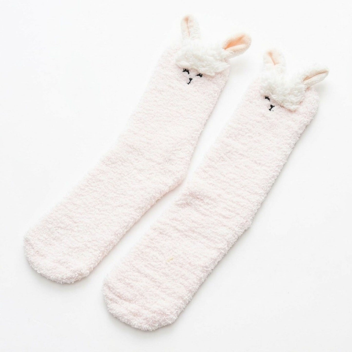 Fuzzy Llama Knee High Socks 2 Pair US 5-10.5