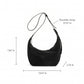 Soft Faux Leather Crescent Shoulder Bag Adjustable Strap Slouchy Everyday Crossbody Purse