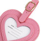 2 Pack Heart Shaped Luggage Tags with Buckle Straps