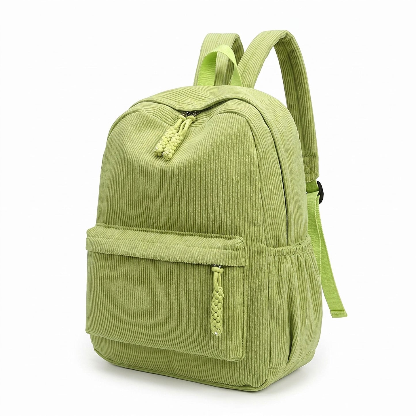 Corduroy Backpack with Front Zip Pocket Adjustable Straps and Spacious Everyday Storage