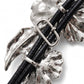 Dual Poppy Flower Leather Waist Belt Adjustable Floral Statement Waist Jewelry 43.3in