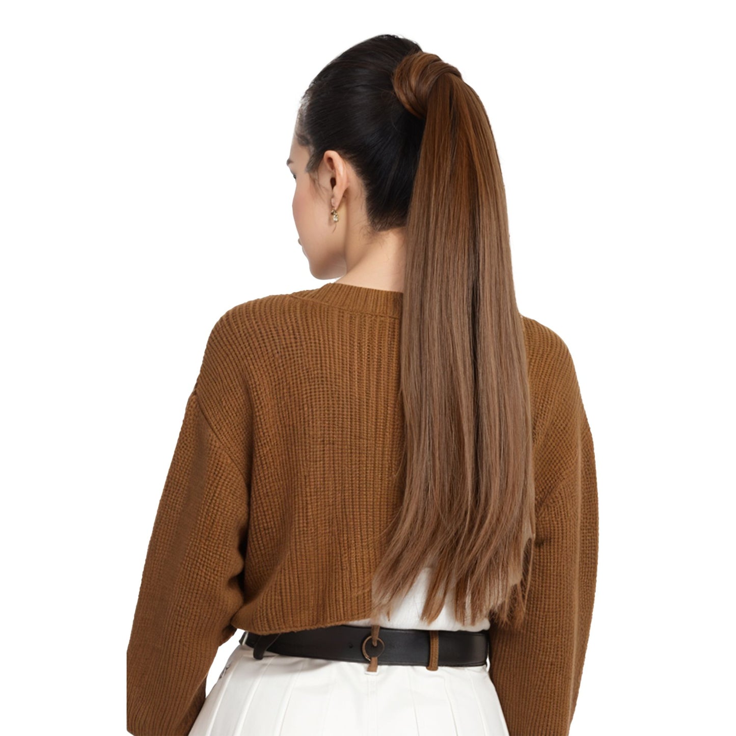 Straight Ponytail Extension - 24 Inch Long Straight Wrap Around Ponytail for Women Clip Ponytail Hair Extensions Synthetic