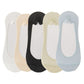 5 Pairs Women No Show Mesh Panel Socks Low Cut Stretch Cotton Liner Non-Slip Design for Ballet Flats and Loafers