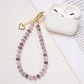 Beaded Phone Wrist Strap with Heart Charm