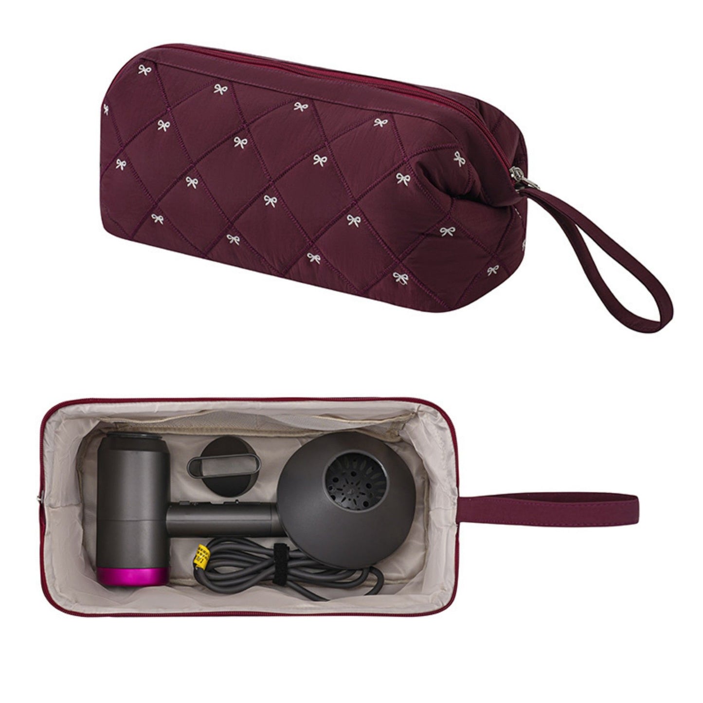 Hair Dryer Travel Storage Bag Large Cosmetic Organizer with Wrist Strap
