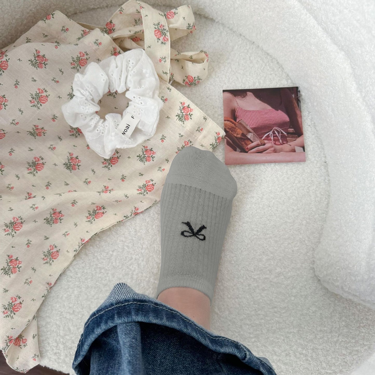 No-Show Liner Socks with Bow Accent 5Pk