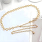 Textured Circle Link Waist Chain Belt with Adjustable Fit and Dangling Charm Accent for Layered Stylish Detail 43x0.6in