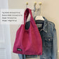 Corduroy Tote Bag - Large Soft Shoulder Bag for Daily, Shopping & Casual Use