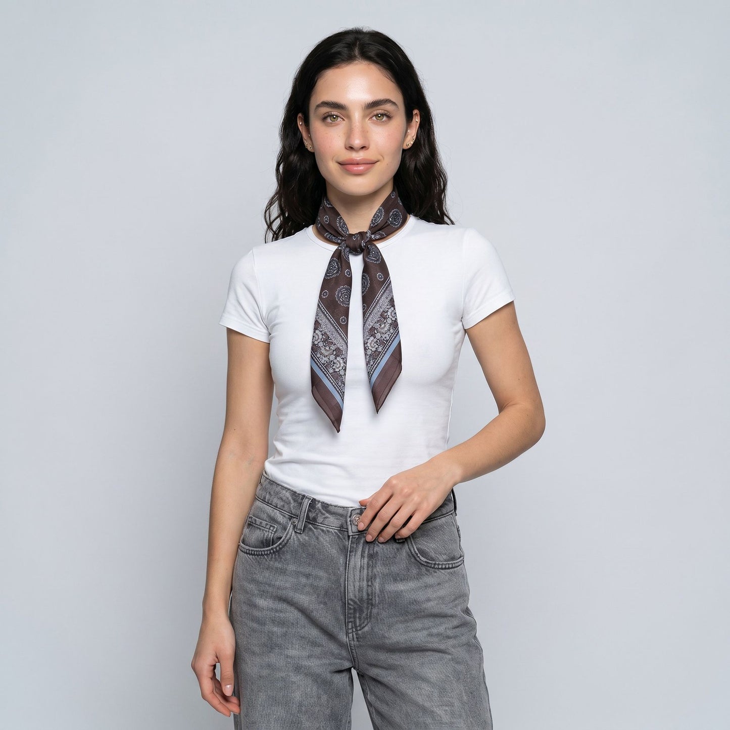 Lightweight Square Scarf with Sheer Fabric and Multi-Way Wrap Design