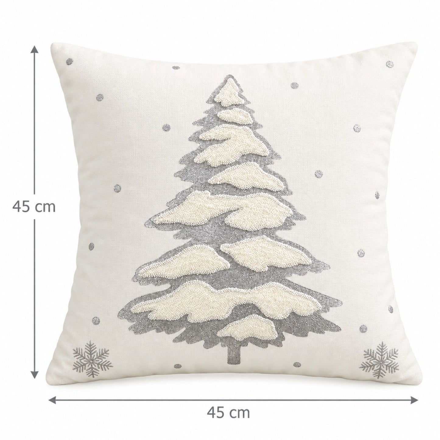Christmas Tree Embroidered Decorative Throw Pillow Cover (Single Piece)