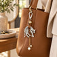 2 Pack Leopard Bag Charm Keychain with Beaded Tassel and Lobster Clasp