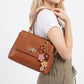 Layered Flower Keychain Bag Charm with Ring Clip