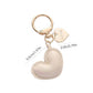 3 Pack Heart Keychains with Love Charm and Gold Tone Ring Clip