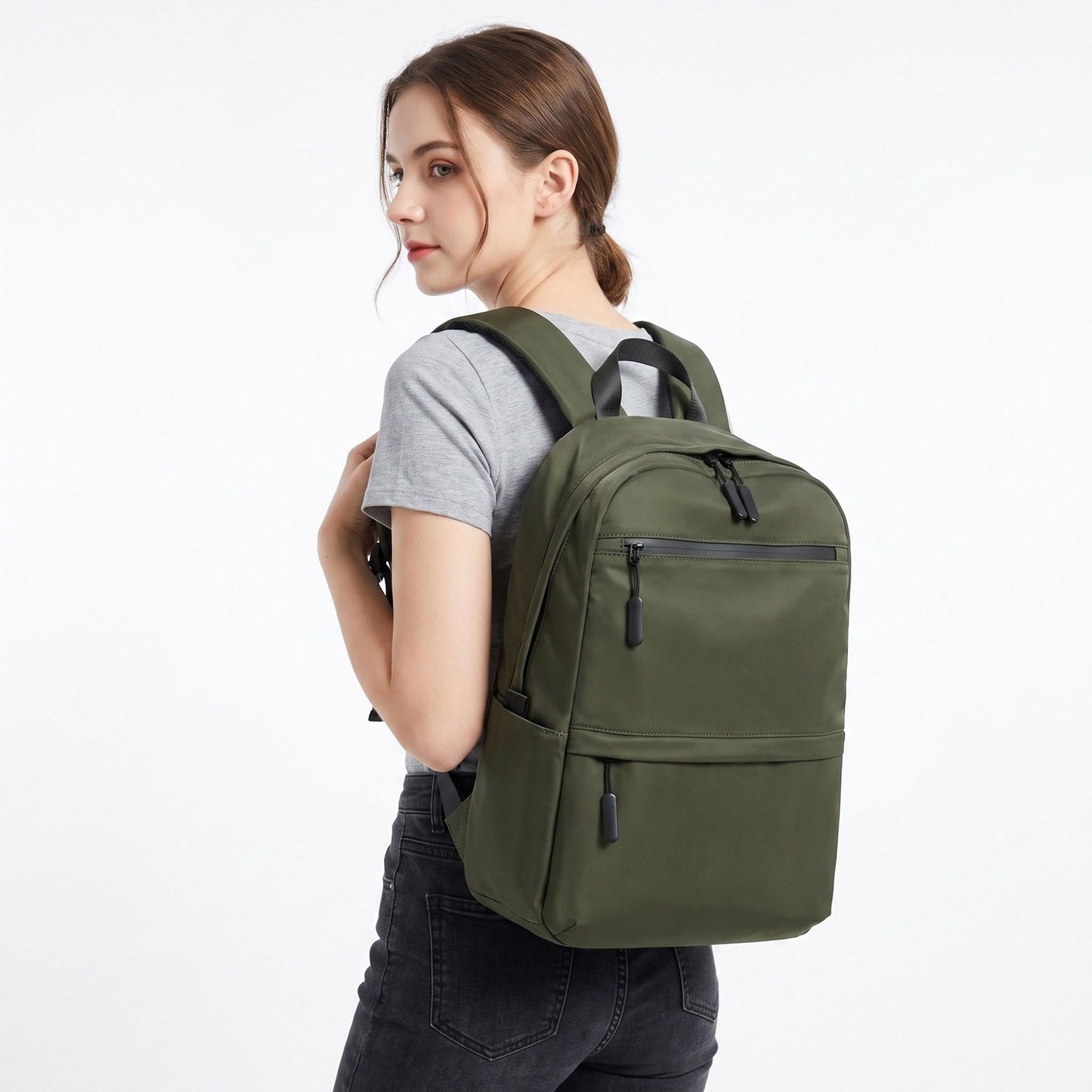 Multi-Pocket Commuter Backpack with Padded Shoulder Straps and Dual Side Pockets