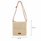 Textured Woven Crossbody Bag with Adjustable Strap Zip Closure and Slip Pocket