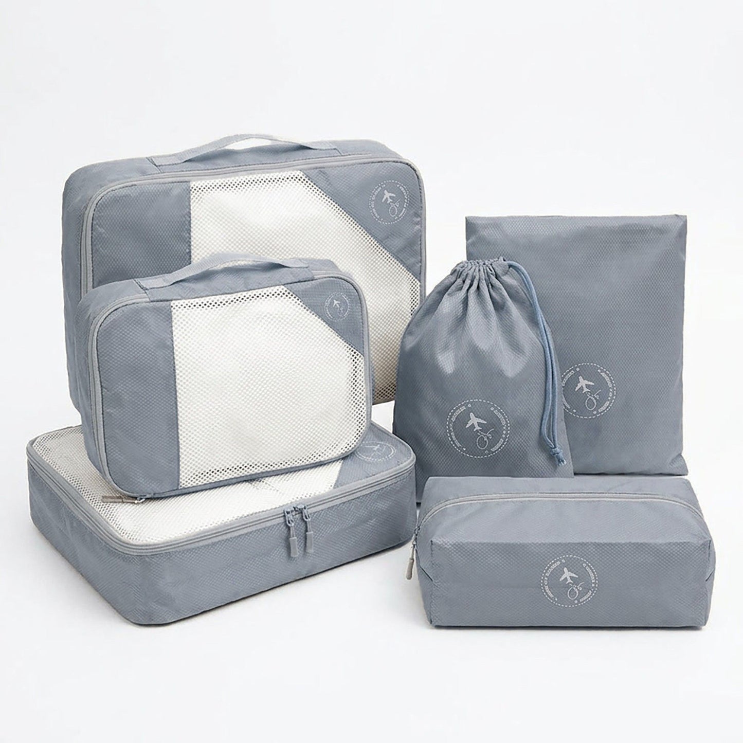 Travel Packing Cube Set with Mesh Panel Zipper Storage Bags Lightweight Organizer Luggage Set Multi Size