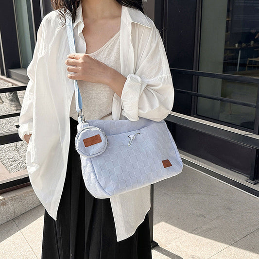 Woven Canvas Crossbody Bag - Adjustable Strap 3-in-1 (Shoulder/Handheld) Bag