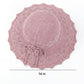 Crochet Wide Brim Sun Hat with Scalloped Edge Floral Accent and Chin Strap