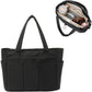 Canvas Tote Bag with Zipper Closure and Multiple Exterior Pockets