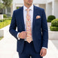 Men's Paisley Floral Tie Gift Set with Matching Pocket Square Cufflinks and Silver Tie Clip