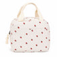 Floral Corduroy Insulated Lunch Tote Bag with Front Pocket and Zip Closure