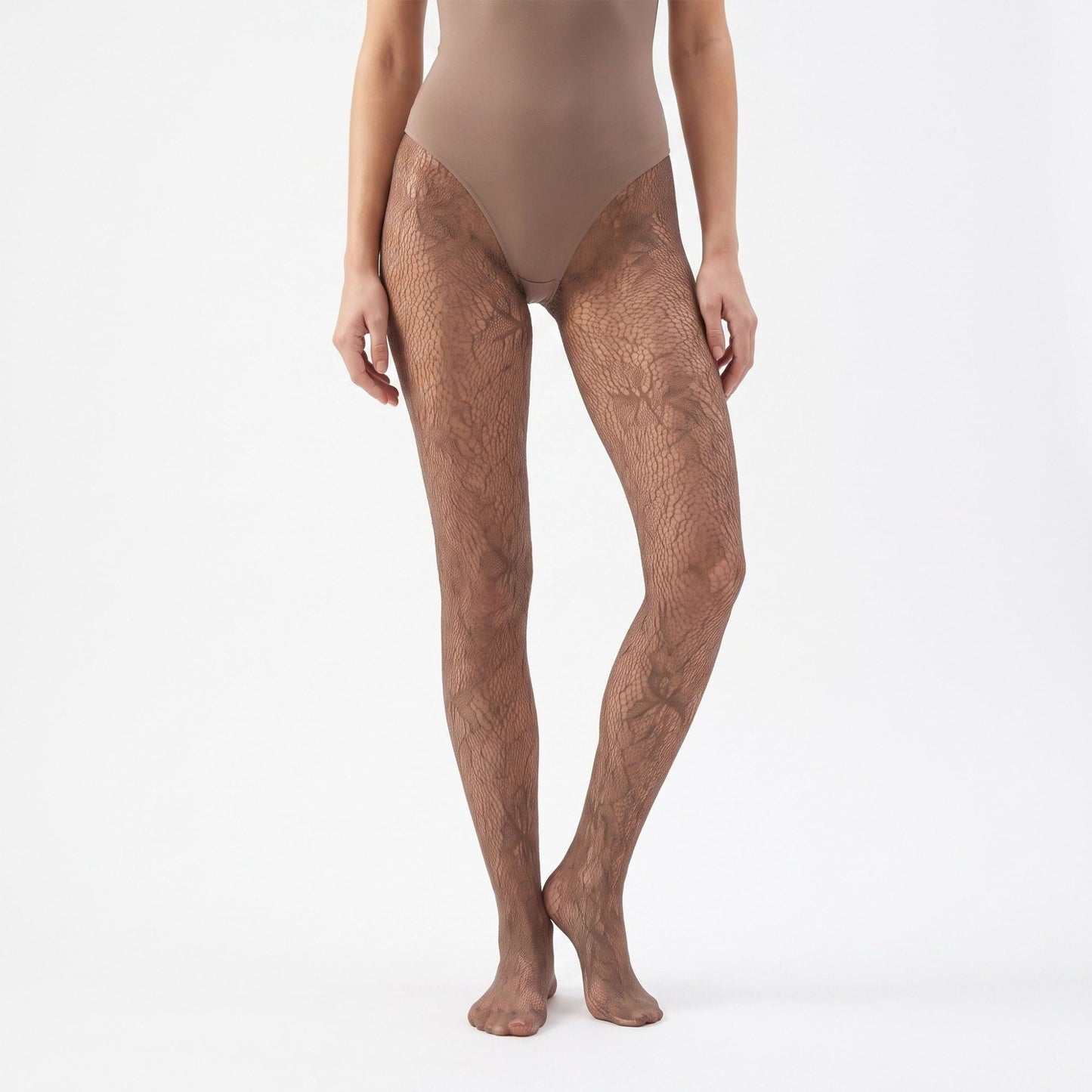 2-Piece Floral Lace Fishnet Tights