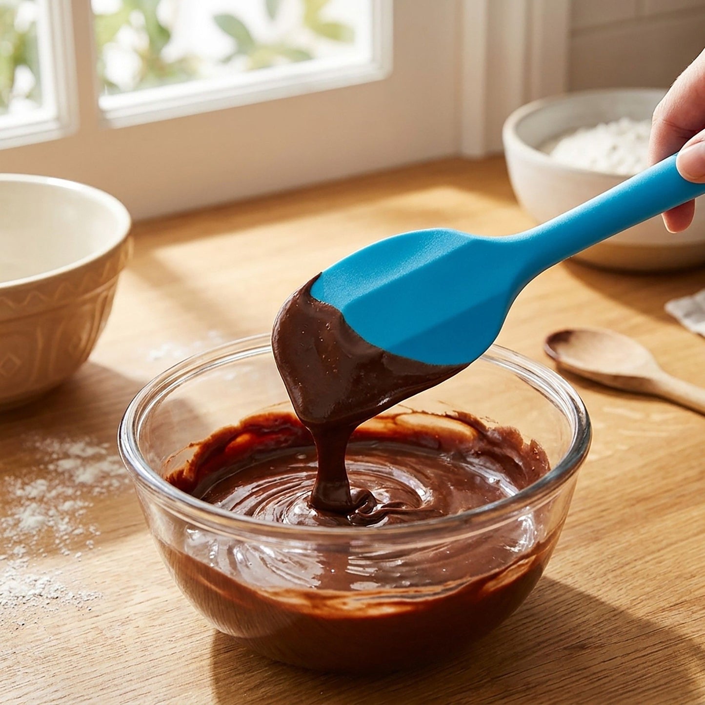 3-Piece Silicone Spatula Set with Handles, Flexible and Durable Kitchen Tools for Cooking and Baking