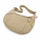 Corduroy Crescent Crossbody Bag with Adjustable Strap and Zip Pockets