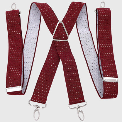 Men's Adjustable Suspenders 46in Elastic Suspenders with Clips for Formal & Casual Wear