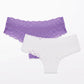 2 Pack Ribbed Floral Lace Hipster Underwear