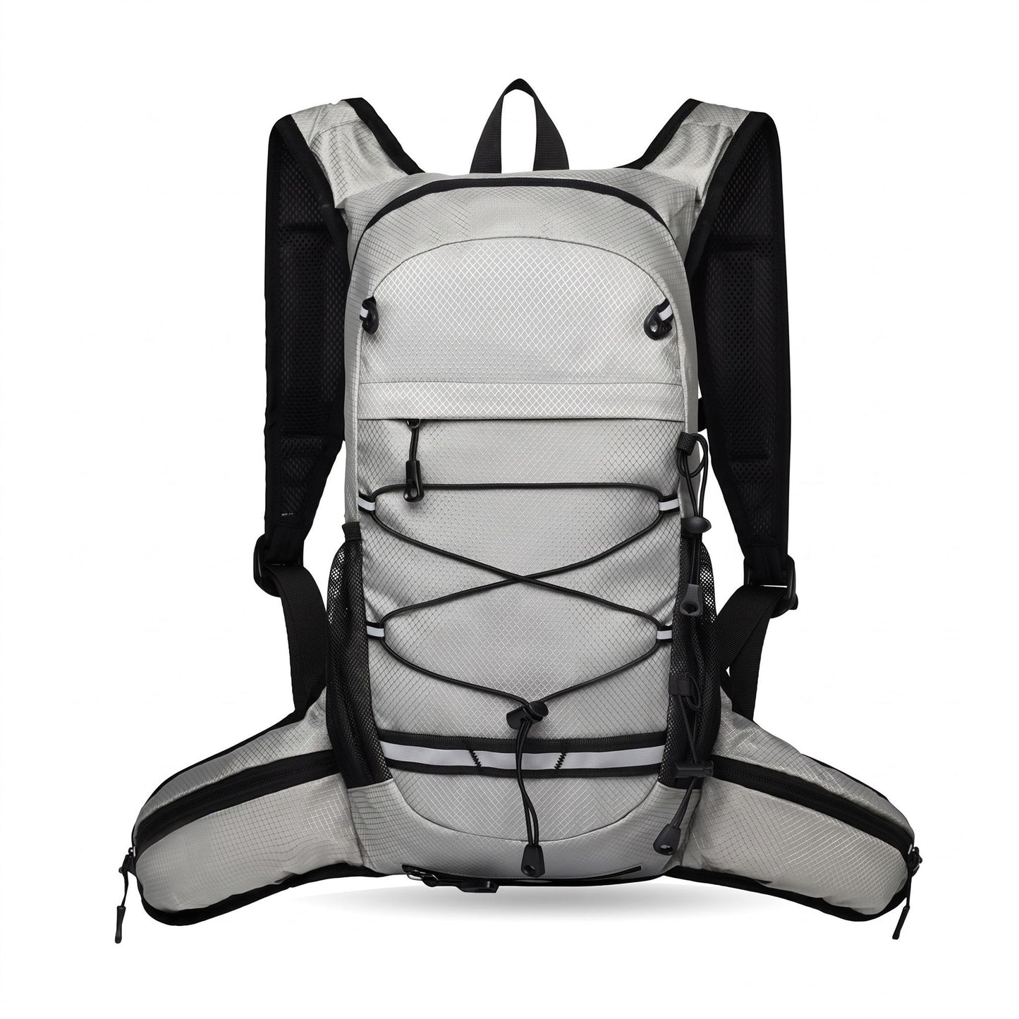 Outdoor Hiking Backpack with Bungee Cord Front Pocket Side Mesh Pockets Waist Belt