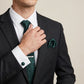 Men's Floral Print Tie Gift Set with Matching Pocket Square Cufflinks and Silver Tie Clip