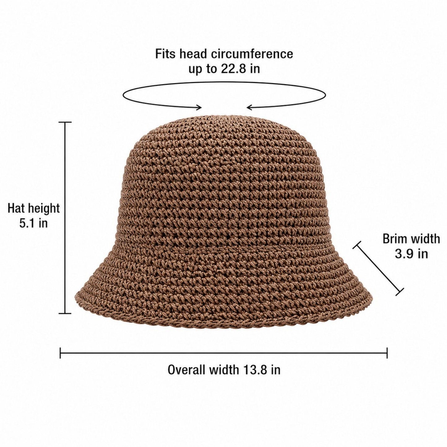 Summer Bucket Hat - Lightweight Straw Sun Hat for Vacation and Beach